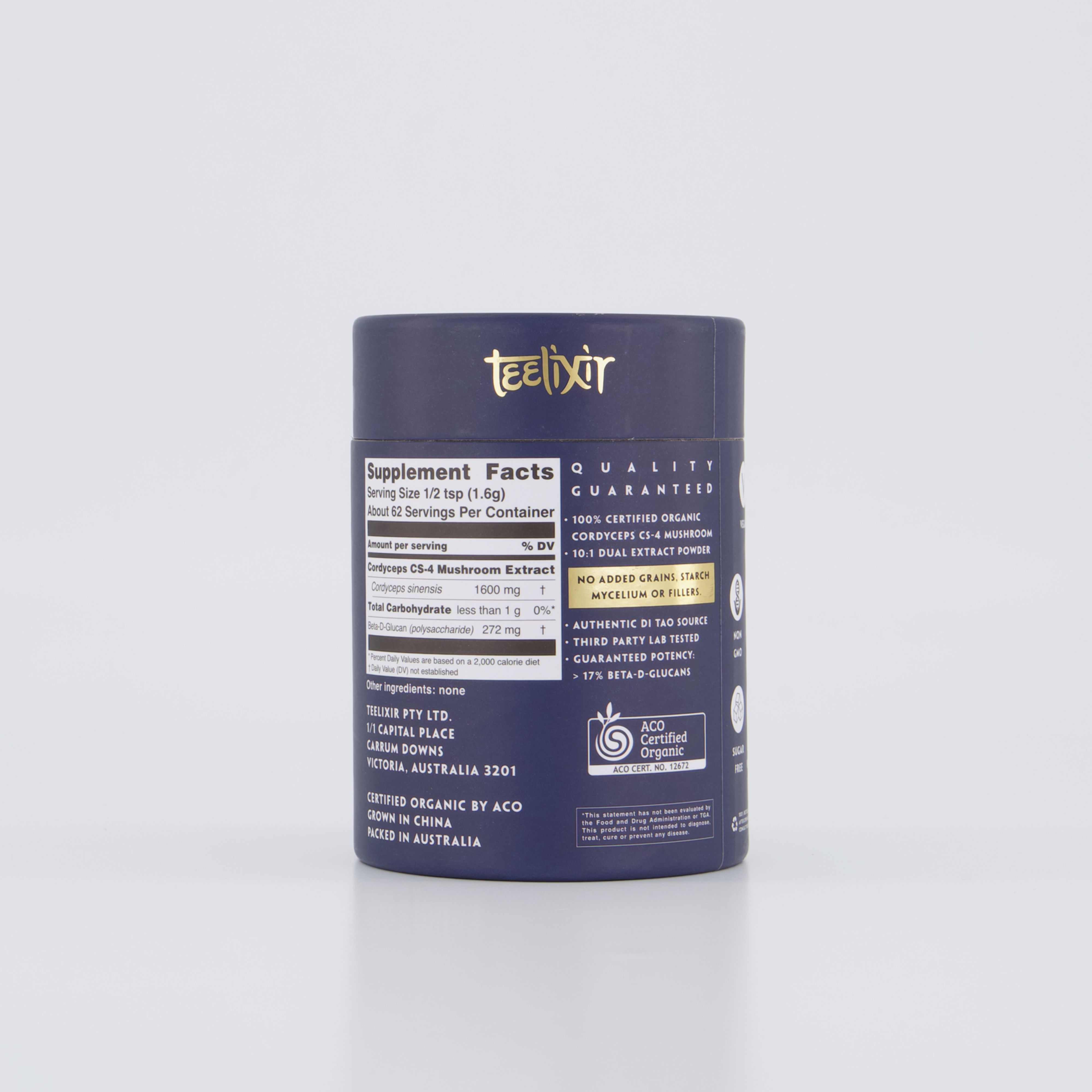 Teelixir Organic Cordyceps Mushroom 250g - Health & Beauty > Nutrition & Supplements > Vitamins & Supplements