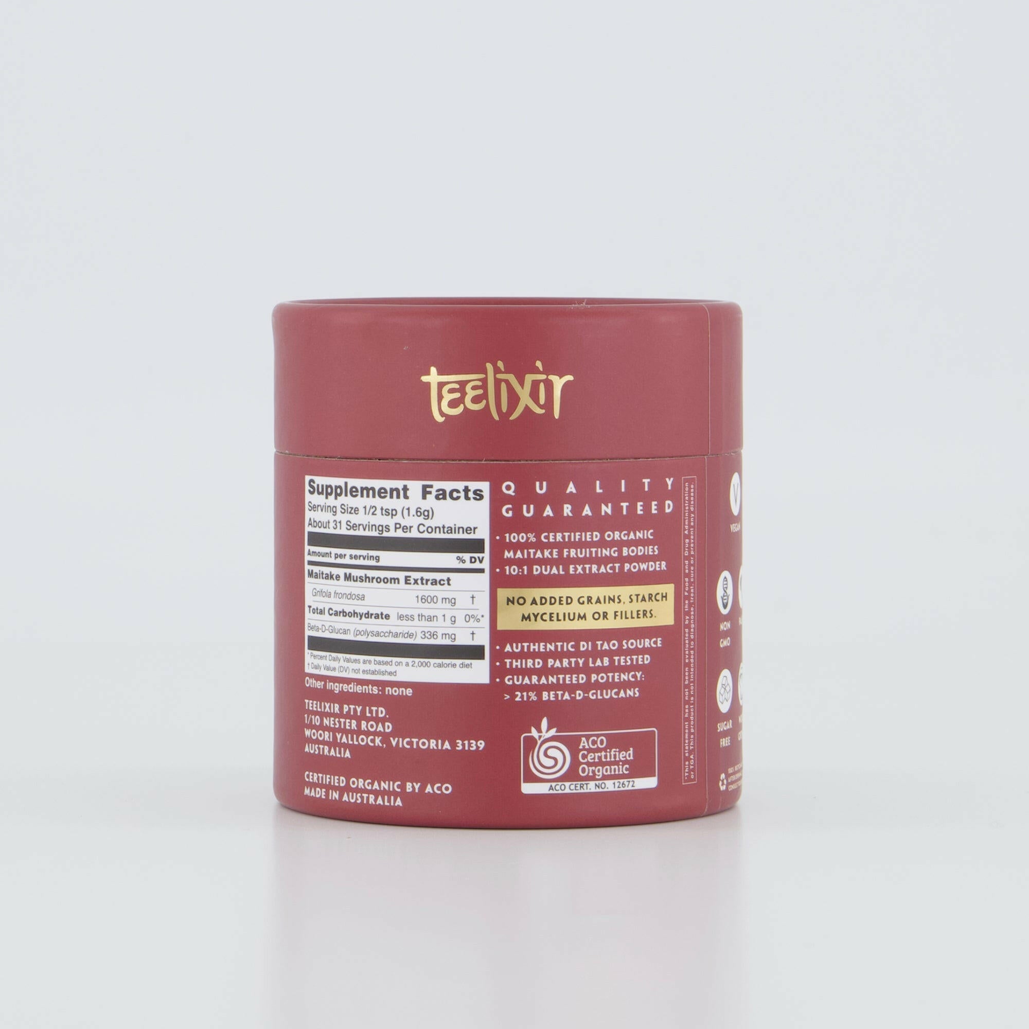 Teelixir Organic Maitake Mushroom 250g - Health & Beauty > Nutrition & Supplements > Vitamins & Supplements