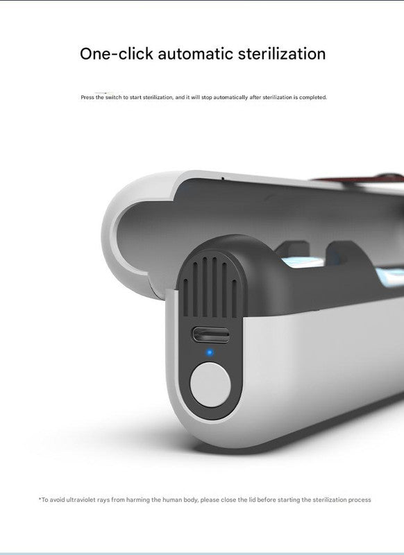 Premium Travel UVC Toothbrush Sanitizer Box - Magnetic Closure, Rechargeable