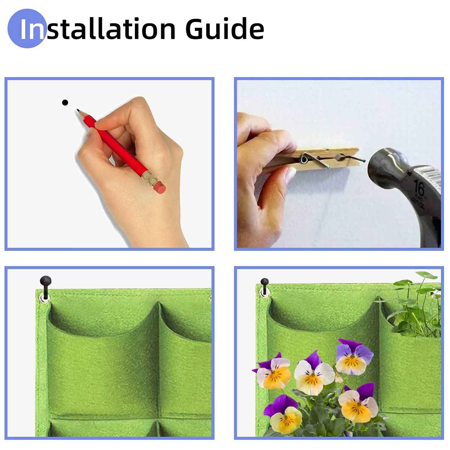 Premium Wall Hanging Planter Planting Grow Bag Vertical Garden