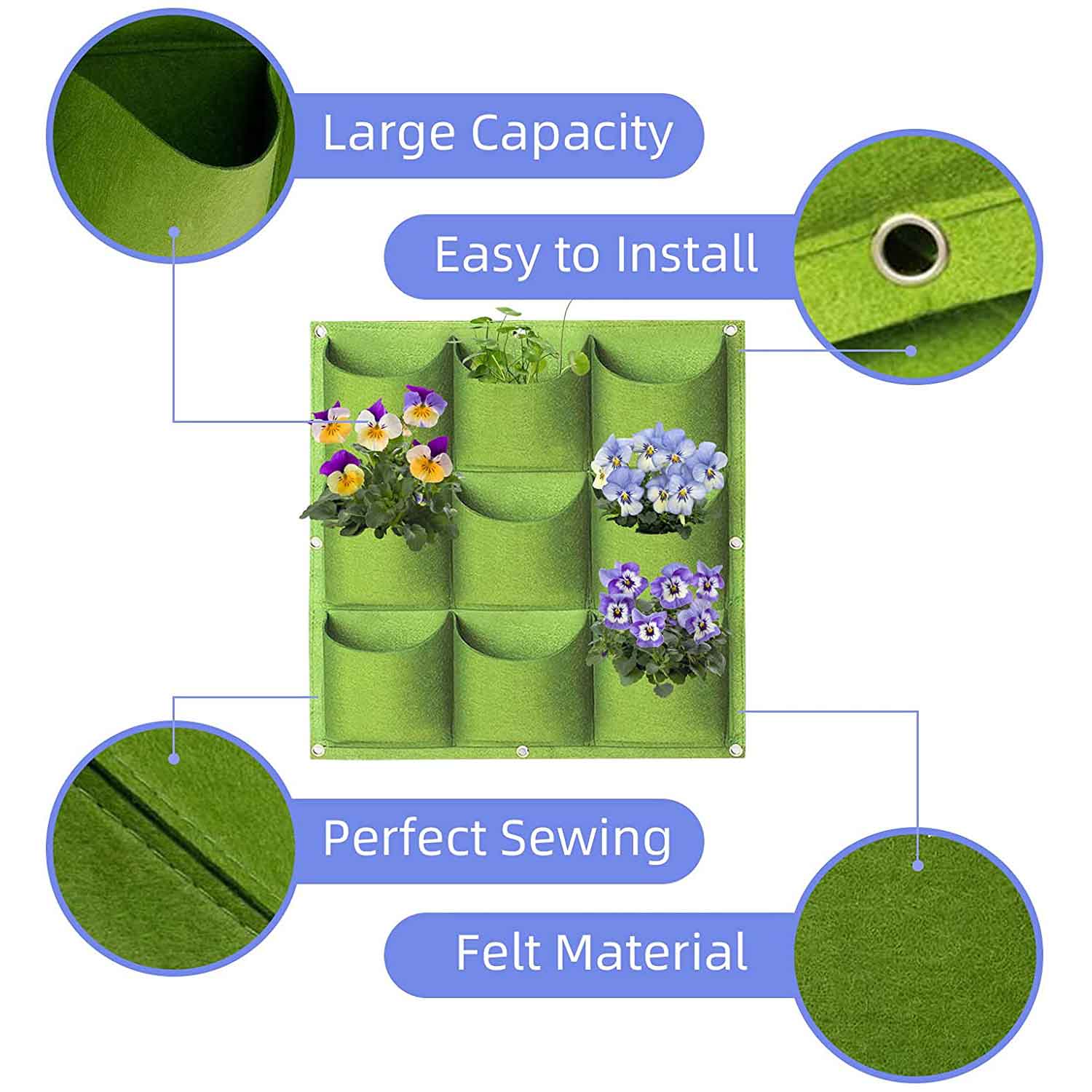Premium Wall Hanging Planter Planting Grow Bag Vertical Garden