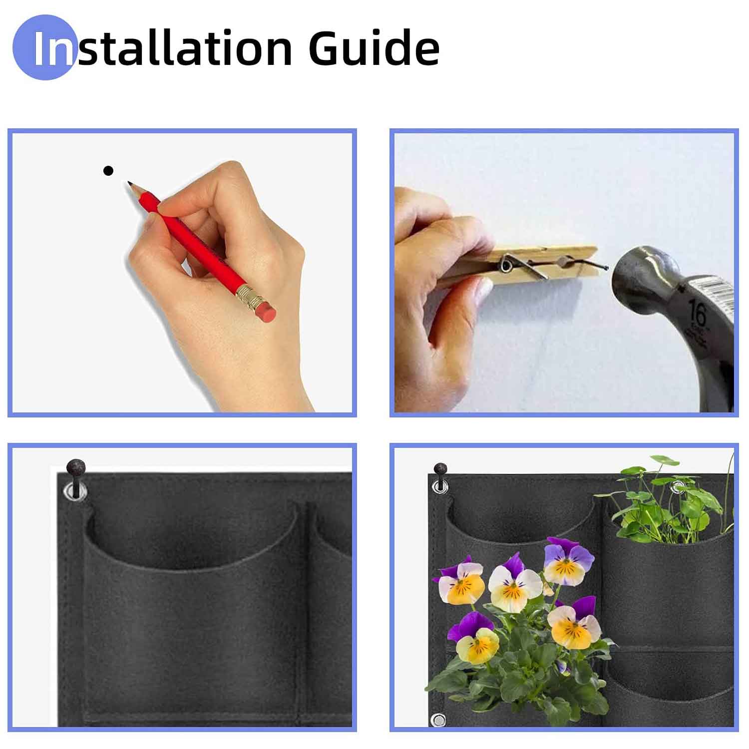 Premium Wall Hanging Planter Planting Grow Bag Vertical Garden