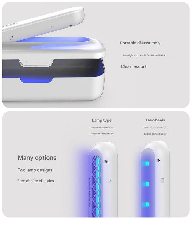 Premium White 2-in-1 UV Sterilizer Box & Detachable Wand - For Phone, Jewelry, Masks