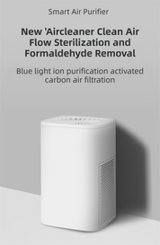 Premium White Compact Desktop Air Purifier with Dual Activated Carbon Filter - Ultra-Quiet Air Cleaner for Home & Office, Powerful 50 m³/h Airflow, Effectively Removes Odor, Smoke, Dust, Pollen & Pet Dander
