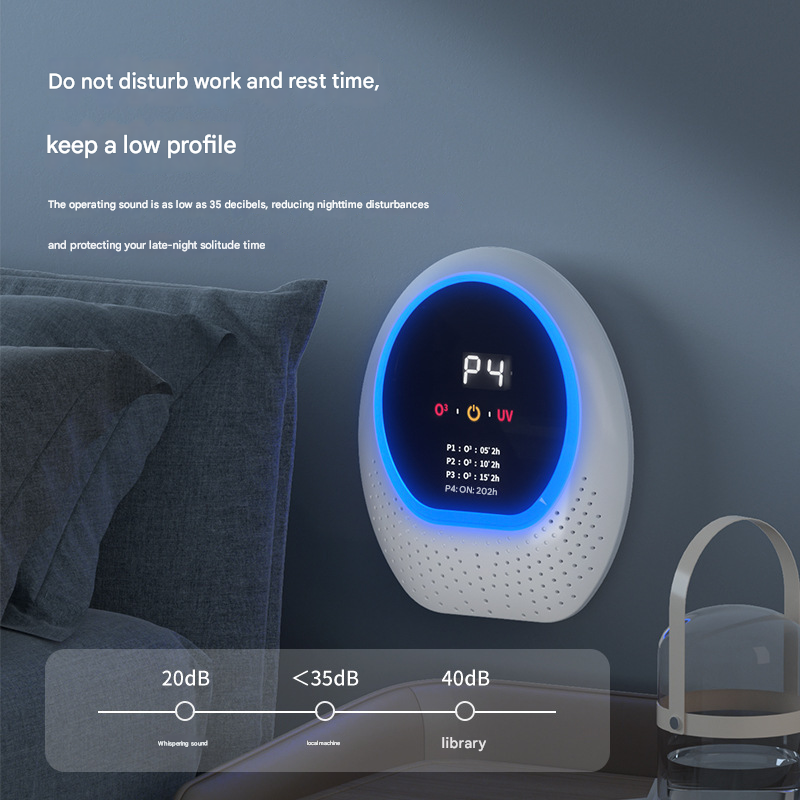 White Rechargeable Ozone & UV-C Air Purifier with Remote - Portable Odor Eliminator for Home Pets & Closets