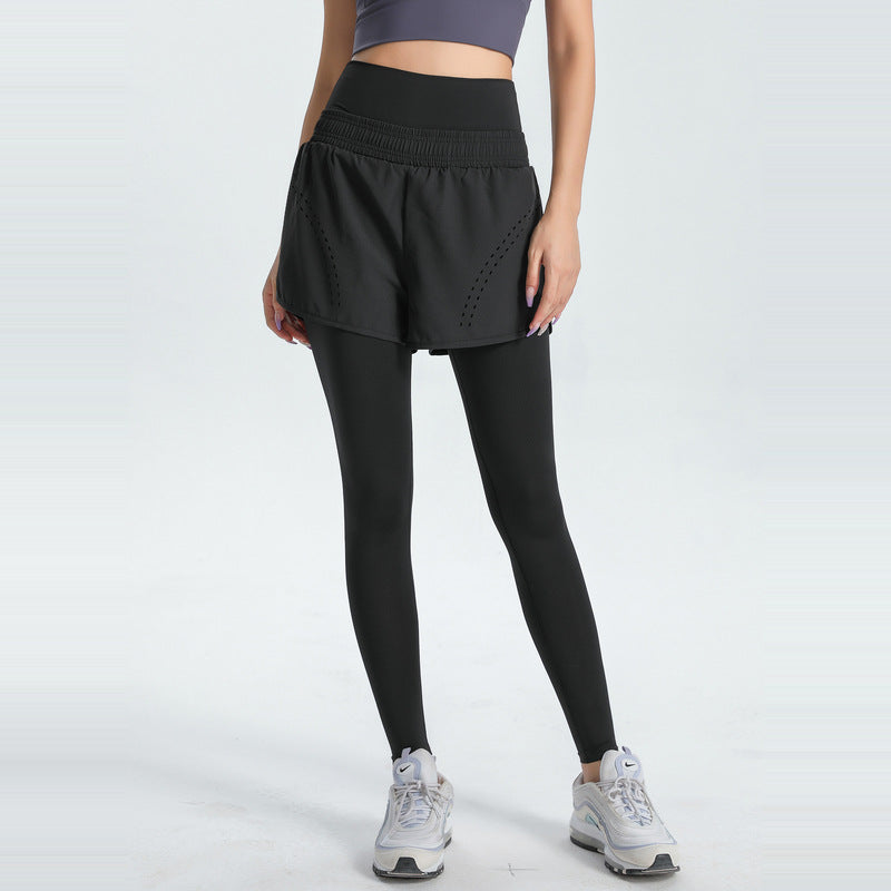 Premium XXL Black Women's High-Waist Athletic Skort with Built-In Shorts - Breathable Quick-Dry Running Skirt with Phone Pocket