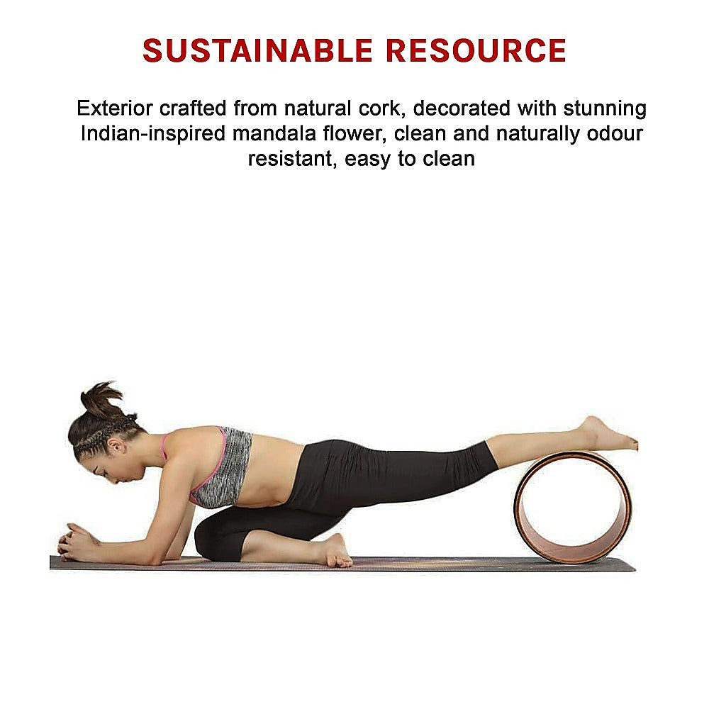Yoga Pilates Wheel Cork Circle Prop Back Chest Hips Abdomen Stretch Roller - Sports & Fitness > Exercise Gym & Fitness