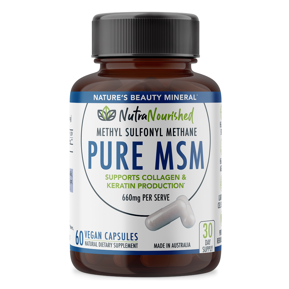 Pure MSM Capsules - Methyl Sulfonyl Methane - (660mg) 60 Vegan Capsules/1 Month - Commercial > Commercial Others >