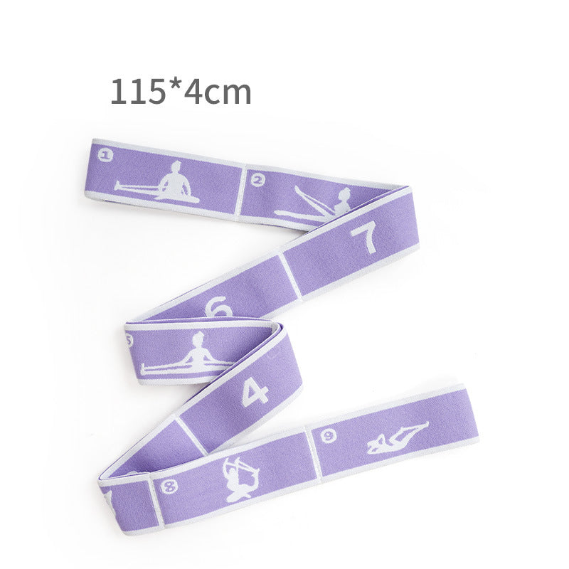 Purple 9-Loop Premium Yoga Stretch Strap - Numbered Band for Flexibility and Physical Therapy