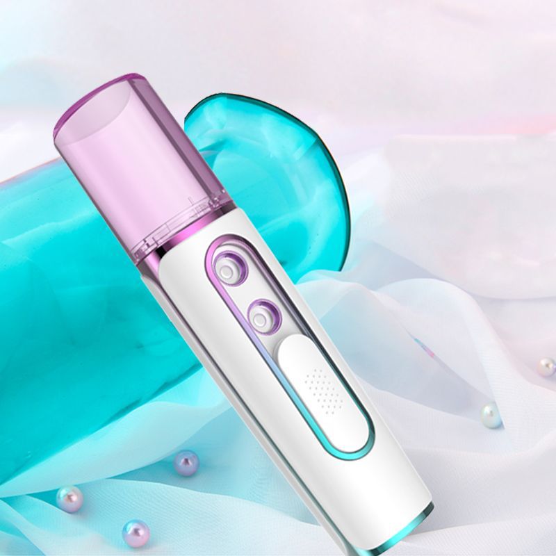 Purple Dual Nozzle Nano Facial Mister - USB Rechargeable Hydrating Spray