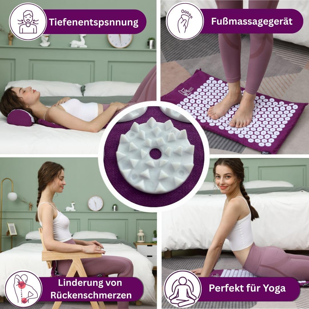 Purple Massage Acupressure Mat Yoga Sit Lying Mats Pain Stress Soreness Relax AU NEW