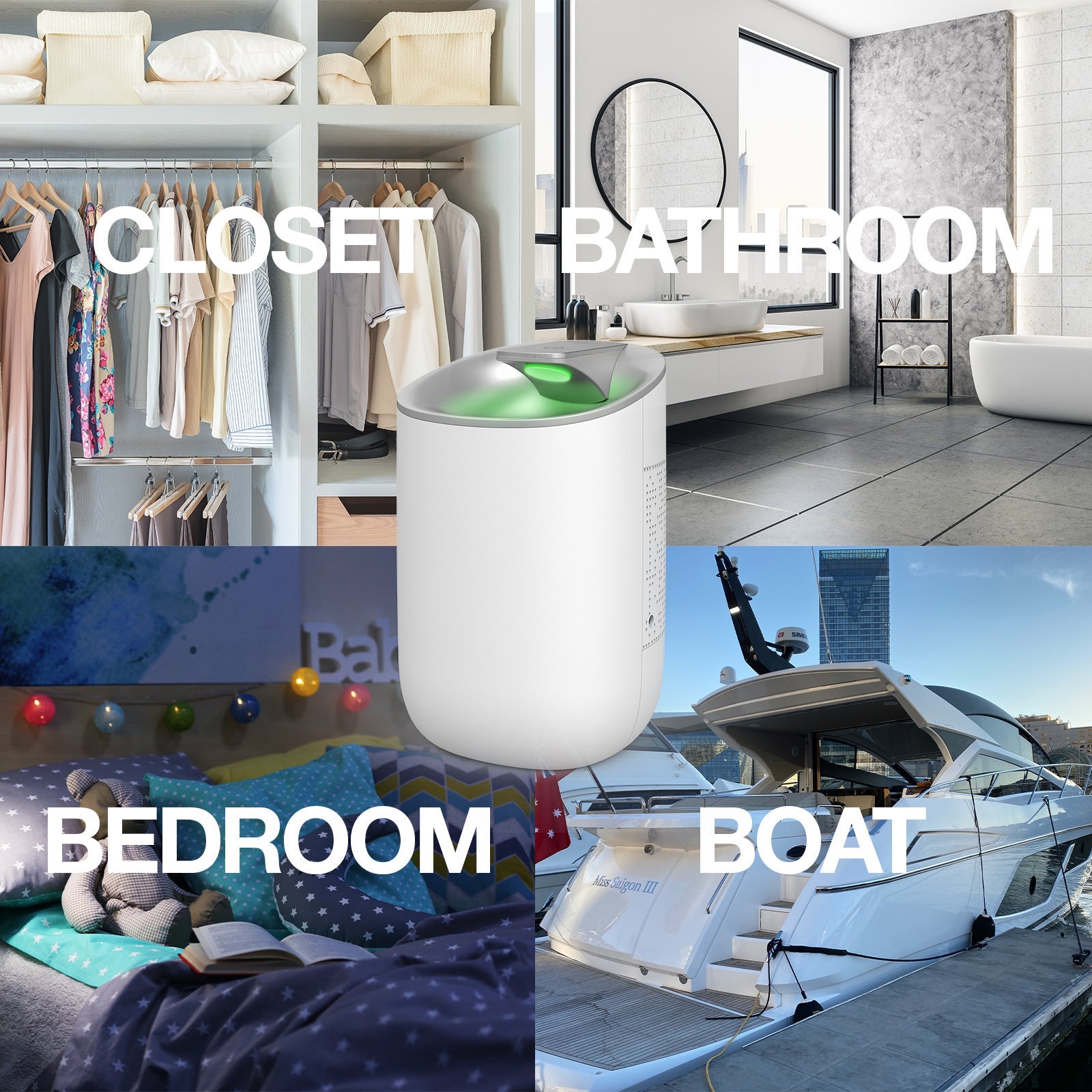 Pursonic 600ML Smart Touch X3 Dehumidifier Portable Electric Office Home White - Appliances > Aroma Diffusers &