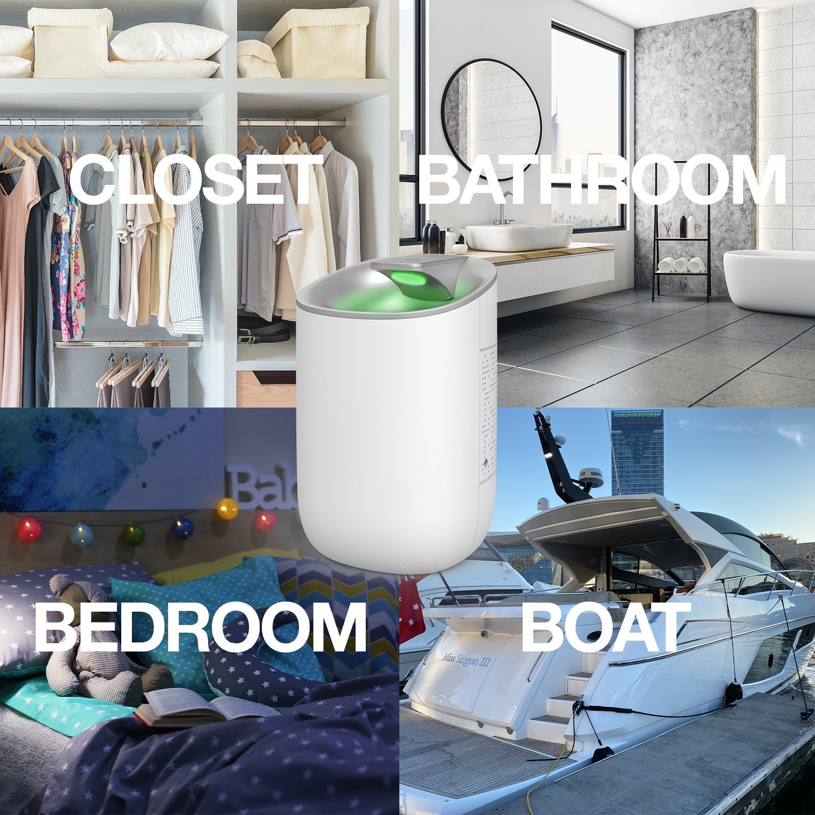Pursonic 600ML Smart Touch X3 Dehumidifier Portable Electric Office Home White - Appliances > Aroma Diffusers &