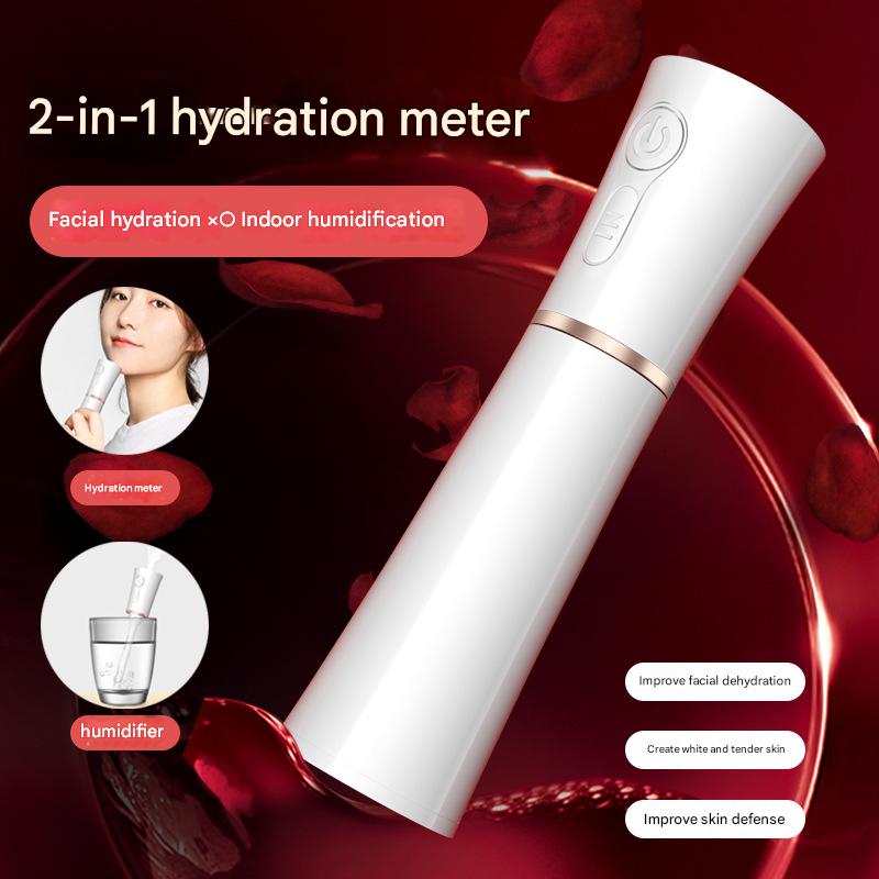 Red 2 in 1 Cool Mist Humidifier and Facial Moisturizer - USB Rechargeable Portable Nano Sprayer