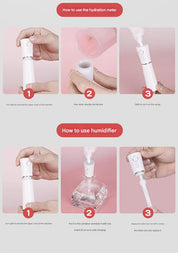 Red 2 in 1 Cool Mist Ultrasonic Wellness Humidifier and Facial Moisturizer - USB Rechargeable Portable Nano Sprayer