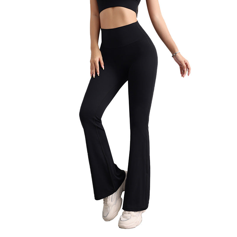 S Black High Waist Flare Yoga Pants - Women's Bootcut Leggings - Peach Lift, Quick Dry, Workout & Fitness Pants