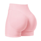 S Pink High-Elastic Hip Premium Yoga Shorts - Seamless Mid-Intensity Pilates Workout Shorts