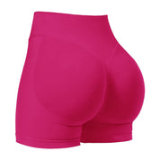 S Rose Red High-Elastic Hip Premium Yoga Shorts - Seamless Mid-Intensity Pilates Workout Shorts