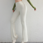 S White High Waist Flare Premium Yoga Pants - Women's Bootcut Leggings - Peach Lift, Quick Dry, Workout & Fitness Pants
