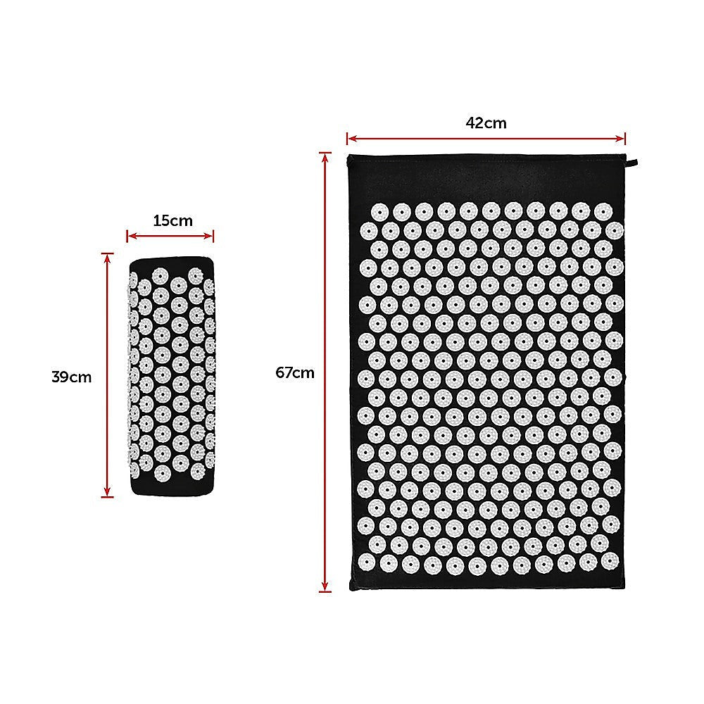 Massage Acupressure Yoga Mat With Pillow Sit Mats Cut Pain Stress Soreness - Sports & Fitness > Exercise Gym & Fitness