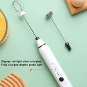 Silver Rechargeable Electric Milk Frother Handheld (3 Speeds) - Appliances > Kitchen Appliances > Food Mixers & Blenders