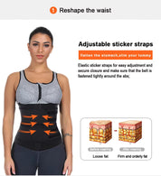 Size 4XL Black Womens Sweat-Enhancing Waist Trainer Belt - Dual Strap Zipper Tummy Control Cincher for Workout & Postpartum Shaping