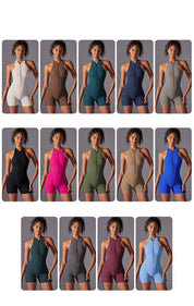 Size L Light Blue High-Impact Seamless Bodysuit - Nude Feel Yoga & Fitness Romper - Sports & Fitness > Exercise Gym &