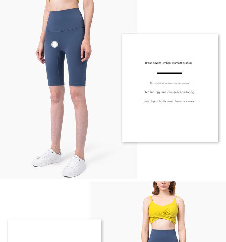 Size L True Navyl Seamless High-Waisted Premium Yoga Shorts for Women - Tummy Control & Butt Lifting Fitness Shorts