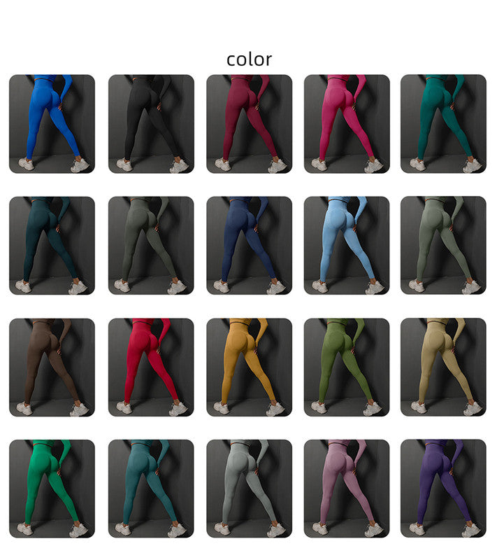 Size L Yellow Seamless High-Waisted Yoga Pants for Women - Lift Workout Leggings for Running, Gym, and Fitness