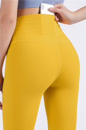 Size M Black High-Waisted Seamless Premium Yoga Pants for Women - Tummy Control, Butt Lifting & Back Waistband Pocket
