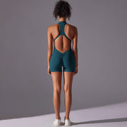 Size M Dark Green High-Impact Seamless Bodysuit - Nude Feel Yoga & Fitness Romper - Sports & Fitness > Exercise Gym &