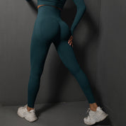 Size M Dark Green Seamless High-Waisted Premium Yoga Pants for Women - Lift Workout Leggings for Running, Gym, and Fitness