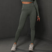 Size M Dark Grey Seamless High-Waisted Premium Yoga Pants for Women - Lift Workout Leggings for Running, Gym, and Fitness