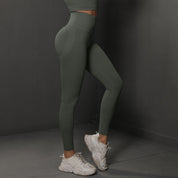 Size M Dark Grey Seamless High-Waisted Premium Yoga Pants for Women - Lift Workout Leggings for Running, Gym, and Fitness