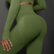 Size M Emerald Green Seamless High-Waisted Premium Yoga Pants for Women - Lift Workout Leggings for Running, Gym, and Fitness