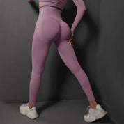Size M Light Purple Seamless High-Waisted Premium Yoga Pants for Women - Lift Workout Leggings for Running, Gym, and Fitness