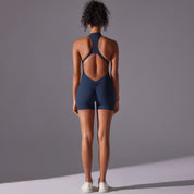 Size S Dark Blue High-Impact Seamless Bodysuit - Nude Feel Yoga & Fitness Romper - Sports & Fitness > Exercise Gym &