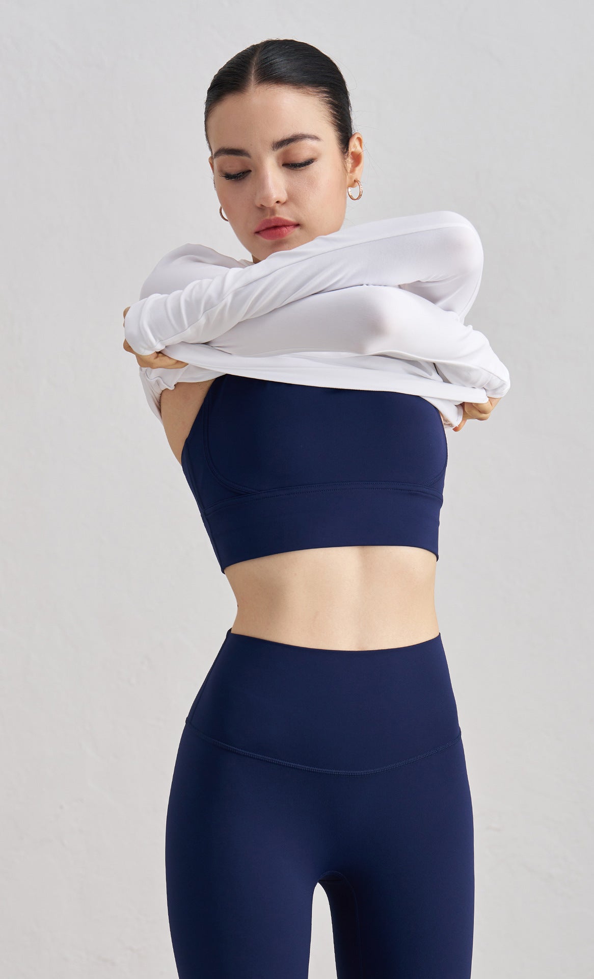 Size S Deep Sea Blue Cross-Back Premium Yoga Sports Bra for Women - High Support & Shockproof Fitness Bra
