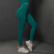 Size S Green Seamless High-Waisted Yoga Pants for Women - Lift Workout Leggings for Running, Gym, and Fitness