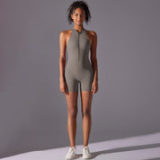 Size S Grey High-Impact Seamless Bodysuit - Nude Feel Yoga & Fitness Romper - Sports & Fitness > Exercise Gym & Fitness