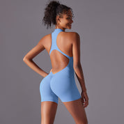 Size S Light Blue High-Impact Seamless Bodysuit - Nude Feel Yoga & Fitness Romper - Sports & Fitness > Exercise Gym &