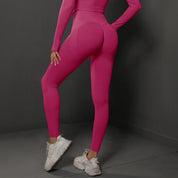 Size S Rose Red Seamless High-Waisted Premium Yoga Pants for Women - Lift Workout Leggings for Running, Gym, and Fitness
