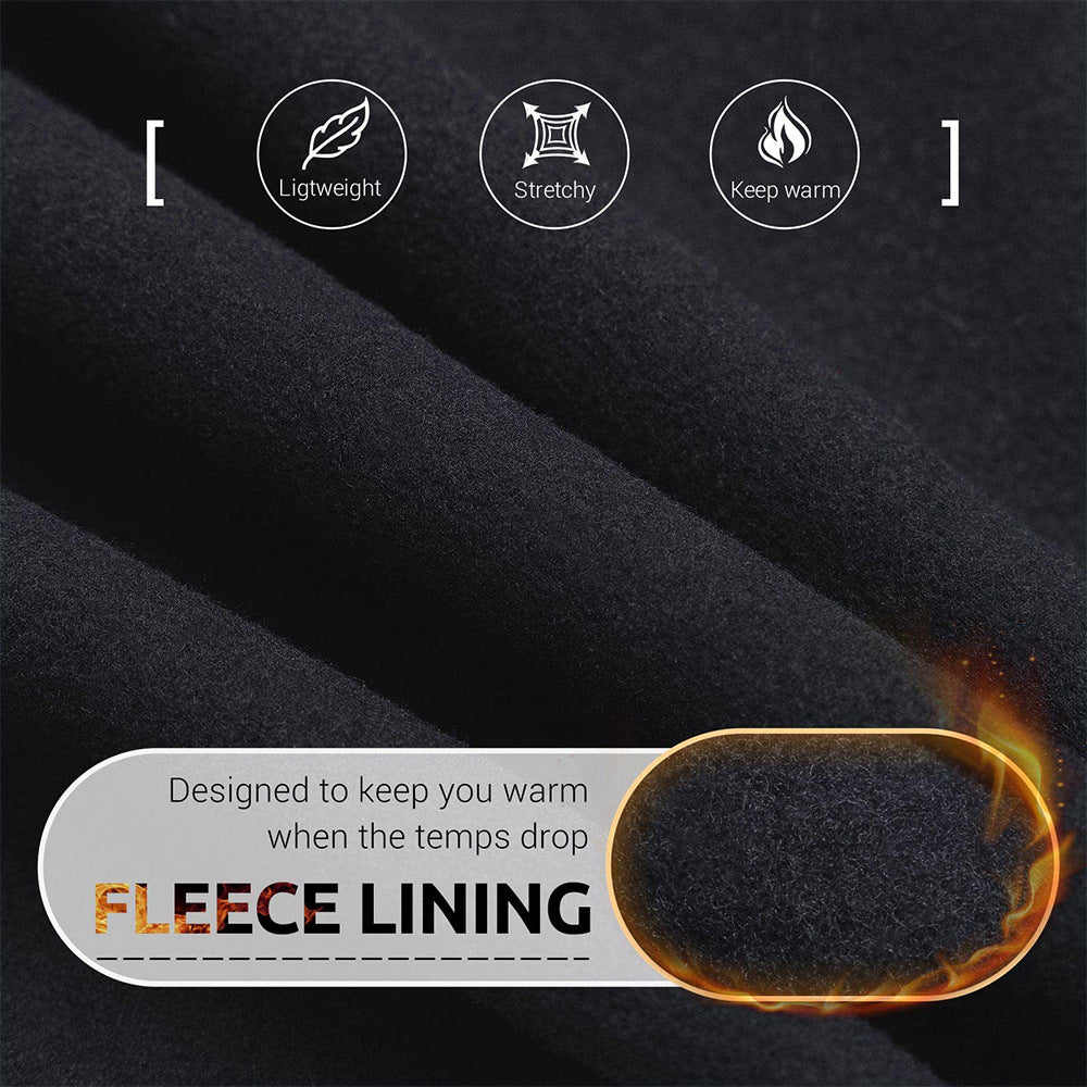 Size XL Black Women's Mid Waist Plush Leggings with Pockets - Autumn and Winter Leggings with Pockets