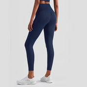 Size XL Dark Blue High-Waisted Seamless Premium Yoga Pants for Women - Tummy Control, Butt Lifting & Back Waistband Pocket