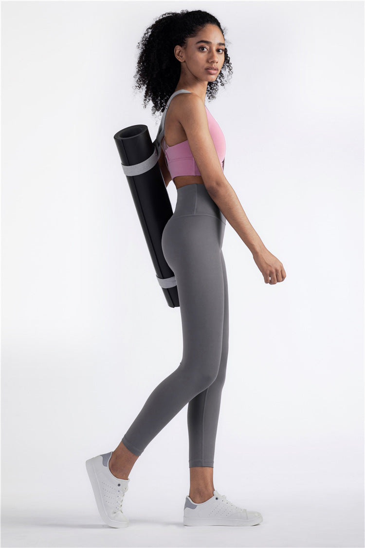 Size XL Khaki High-Waisted Seamless Premium Yoga Pants for Women - Tummy Control, Butt Lifting & Back Waistband Pocket