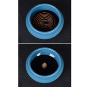 Sky Blue Ceramic Incense Burner Household Indoor Ice Cracked Incense Burner with Lid