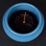 Sky Blue Ceramic Incense Burner Household Indoor Ice Cracked Incense Burner with Lid
