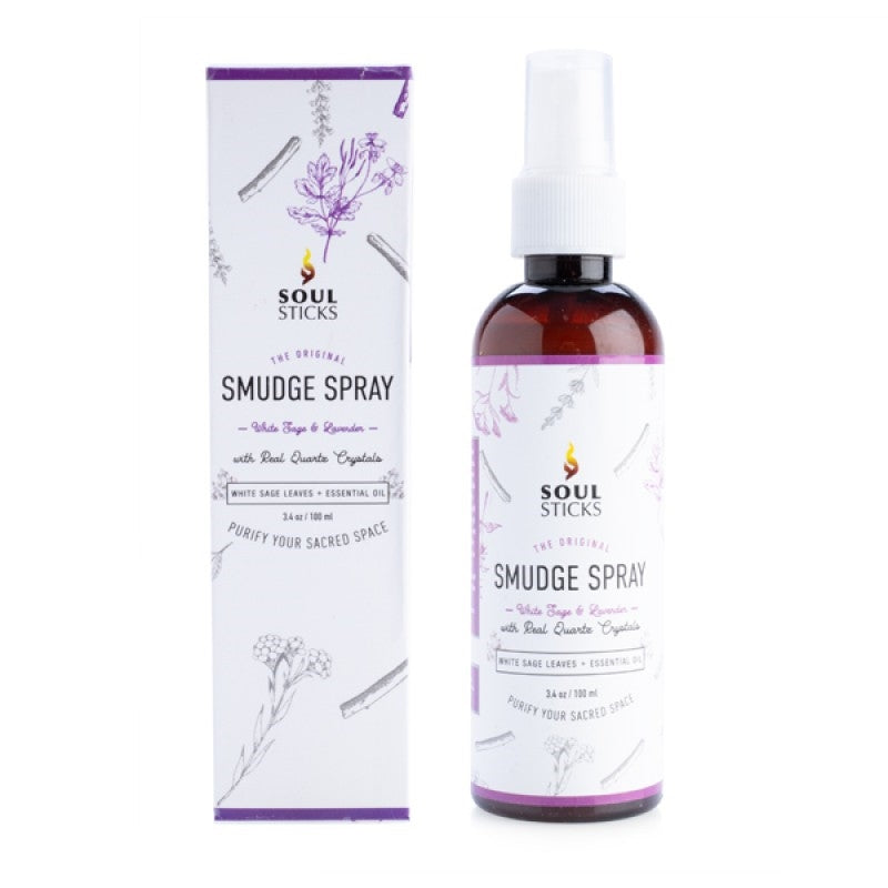 bottled white sage and lavender energy cleansing spray