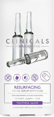 Spascriptions Clinicals Resurfacing Serum Ampoules 7-Pack 2.8ml Each Niacinamide Glycolic Acid PHAs Youthful Glow