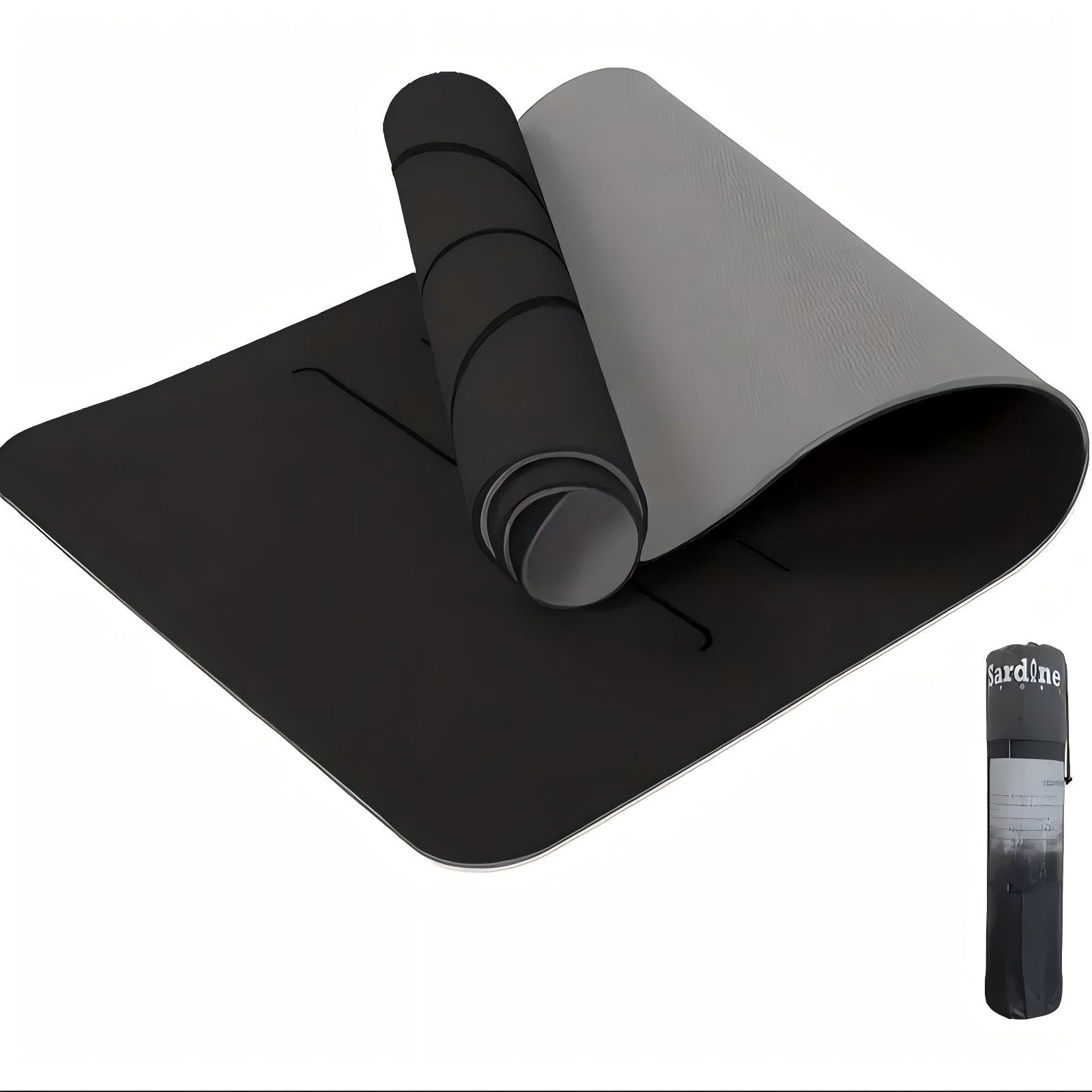 Sport TPE Yoga Mat Exercise Workout Mats Fitness Mat for Home Gym Black 6mm - Sports & Fitness > Exercise Gym & Fitness